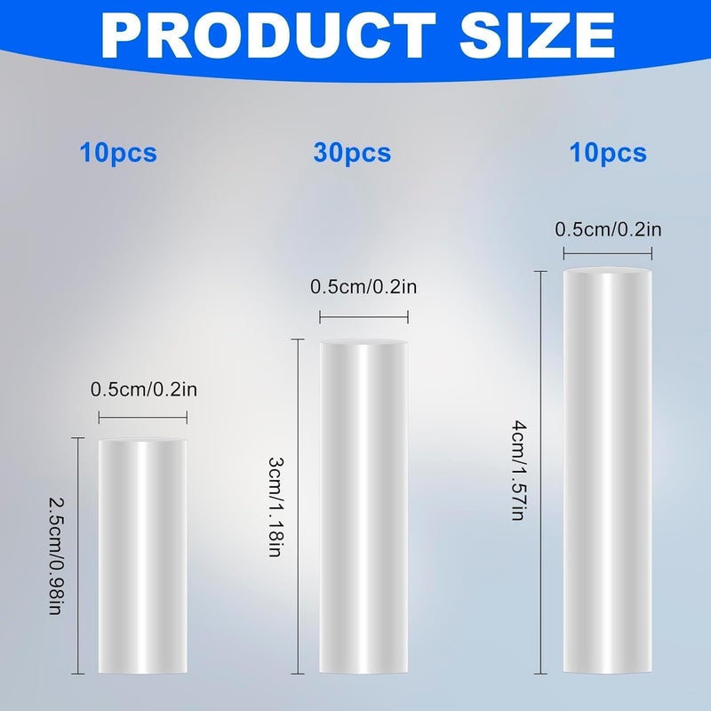ECNHIVE 50PCS Clear Shoe Lace Ends Tips 0.98''/1.18''/1.57''X0.5'', 3 Size Aglets for Shoelaces Drawstrings Heat Shrink Tubing for Sneaker Shoe Shortening Repair Shoelace Head Cord End Cap Ends Replacement - Image 3